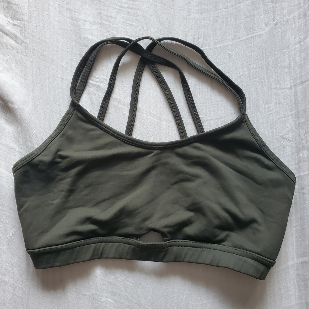 Tonic Active Olive Strappy Sports Bra Made In Canada Size S